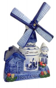 Muziekmolen Boerin delftsblauw Holland
