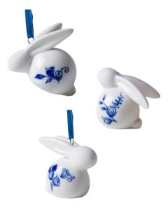 Delfts Blauwe Paashangers - Konijn - Set van 3