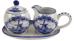 Suiker en Roomset Molen Delftsblauw
