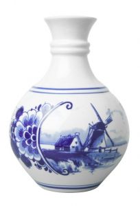 Vaas Bolvormig met Molenlandschap , 14 cm