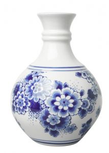 Vaas Bolvormig met Bloemen - 14 cm