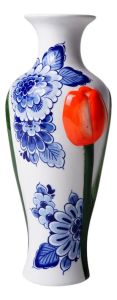 Keramieken Vaas Slank - 3D Tulp (20 cm)