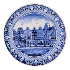 Wandbord Grachtenhuizen Amsterdam, in doos, 20 cm