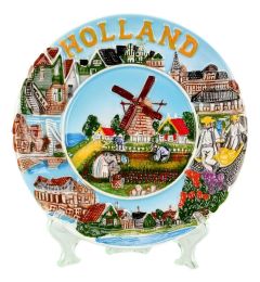 Wandbord Molen en Hollands Landschap - 15 cm